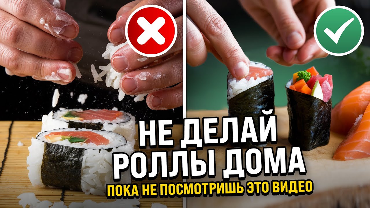 НЕ ДЕЛАЙ РОЛЛЫ ДОМА, ПОКА НЕ ПОСМОТРИШЬ ЭТО ВИДЕО! Ошибки новичков.