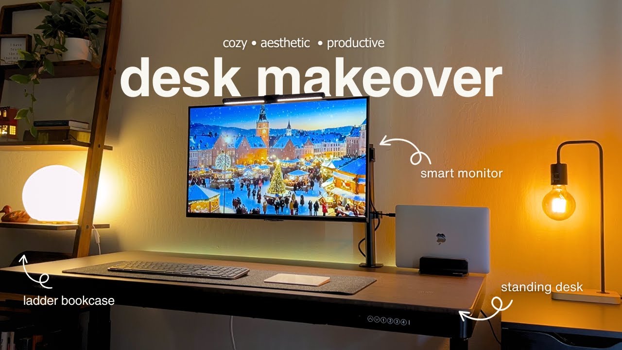 ultimate desk makeover📚cozy setup for productivity, tech essentials, fb marketplace finds