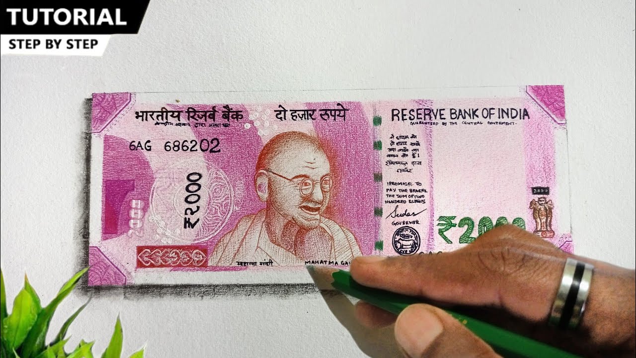 How to make hyper Realistic 2000 Rupees note // Farzi note Drawing