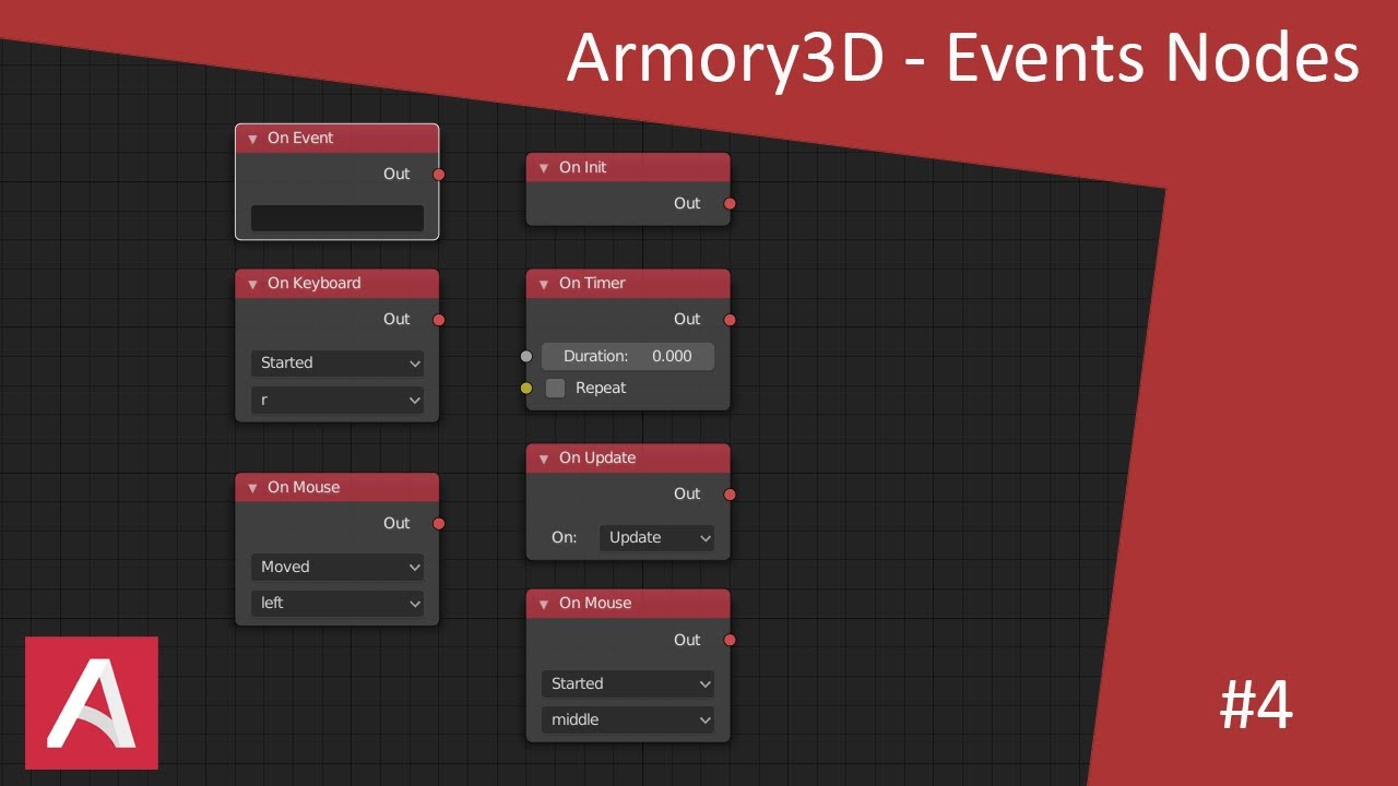 Armory3D | Absolute Beginner | Event Nodes | #4