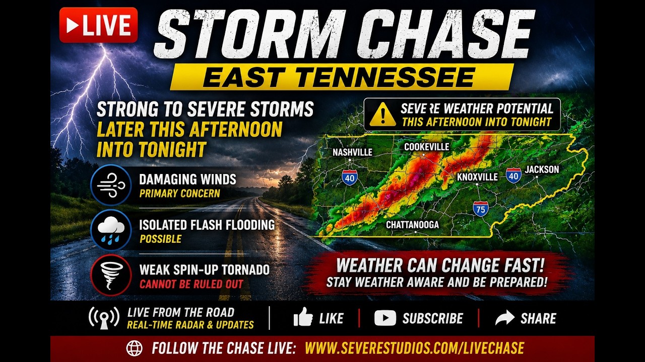 🌩️ LIVE Storm Chase | Severe Weather Threat Across East Tennessee