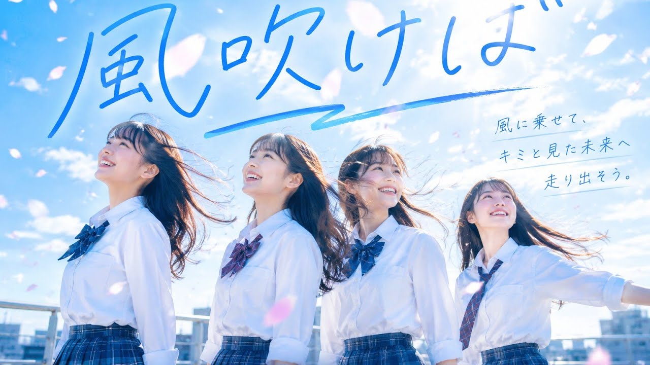 青春ガールズバンドHiramenＫarei　最新曲MV【風吹けば】10曲目の青春ソング#歌詞動画 #ai #オリジナル曲#ミュージックビデオ #JK#女子高生
