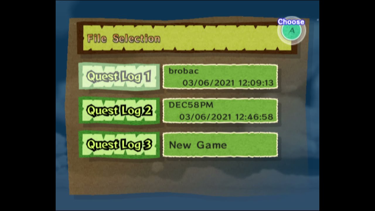 Wind Waker File Select (Dolphin Emulator)