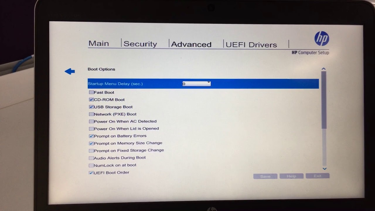 Enable UEFI HP 840 G3