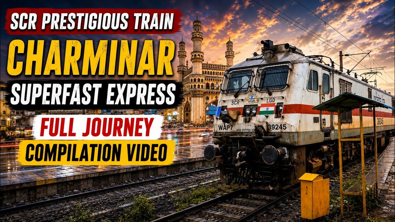 CHARMINAR EXPRESS FULL JOURNEY COMPILATION | TAMBARAM - SECUNDERABAD JN | INDIAN RAILWAYS |