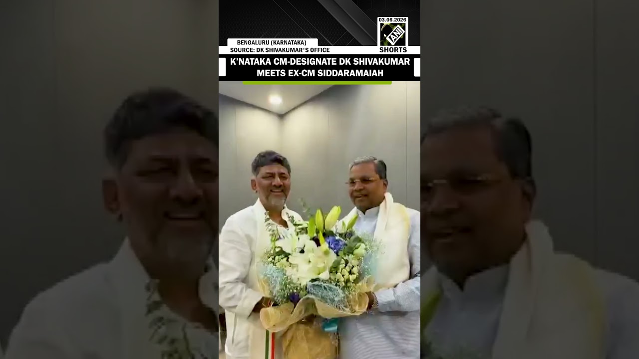 Karnataka CM-designate DK Shivakumar meets Ex-CM Siddaramaiah at his residence ahead of oath taking