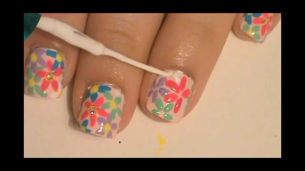 Summer Flower Nail Art Tutorial