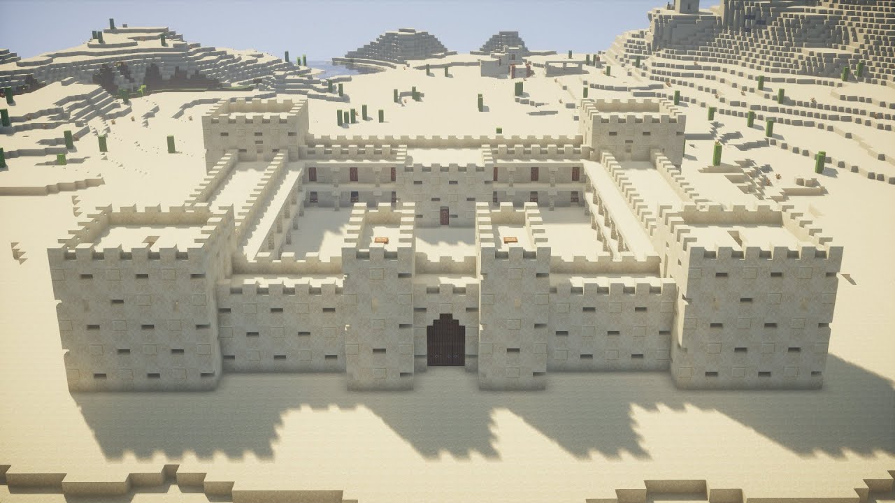 【Minecraft】古代ローマ帝国の砦「バシール砦」の作り方/How to Build a Roman Fort Tutorial [Qasr Bashir]
