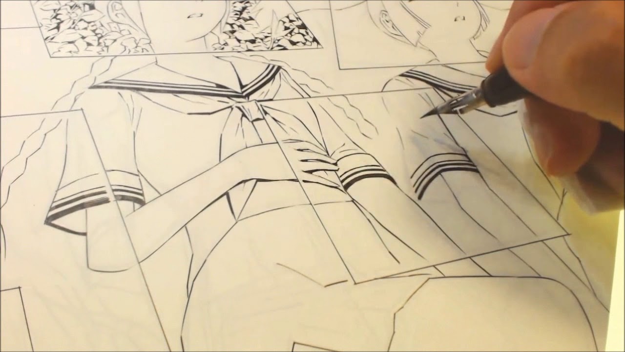 作画風景01　リリィシステム　#6 P2-3　下描き・ペン入れ