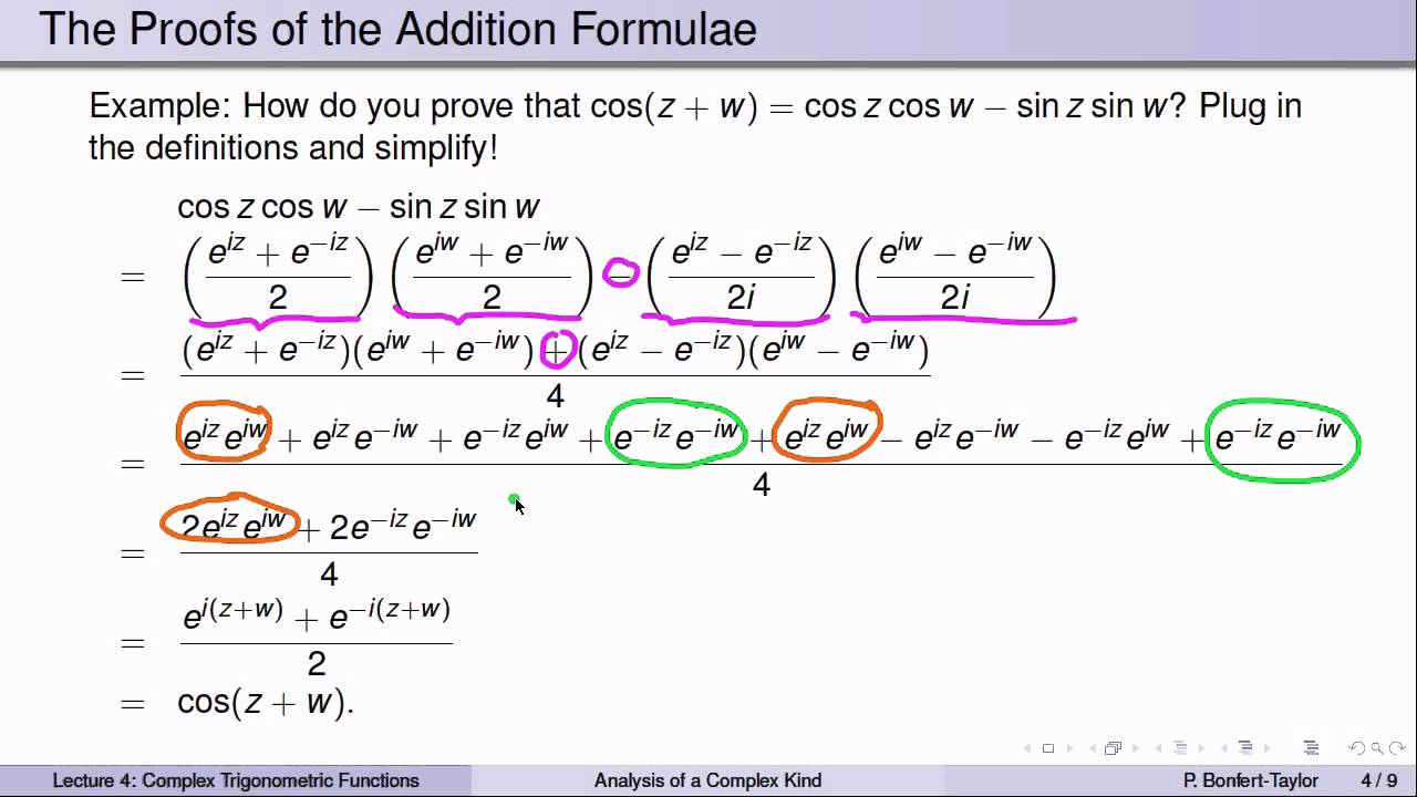 Week3Lecture4: Complex trigonometric functions