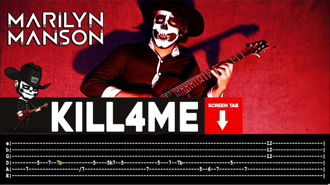 【MARILYN MANSON】[ Kill4me ] cover by Masuka | LESSON | GUITAR TAB