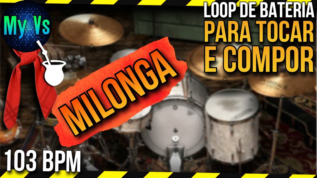 🥁 LOOP de Bateria MILONGA para Tocar e Compor  | 103 bpm [Atualizado]