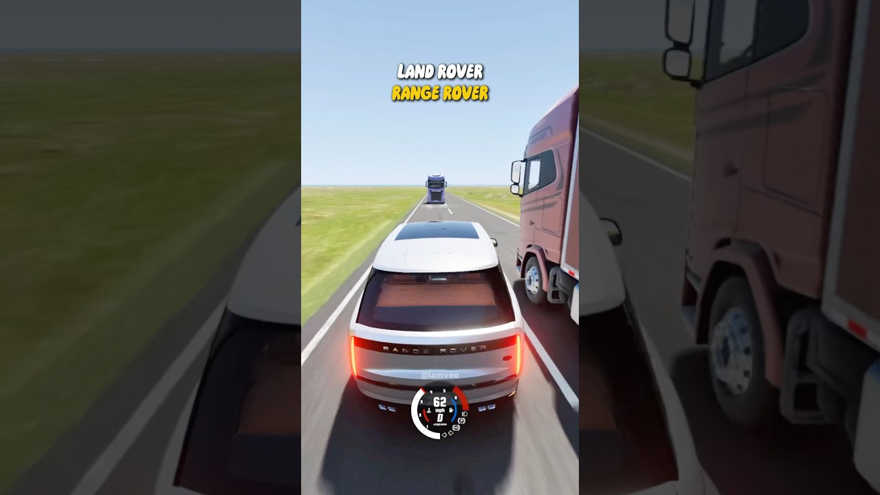 Which Car Overtake The Truck Safely?🥶#beamngdrive #car #gaming #video
