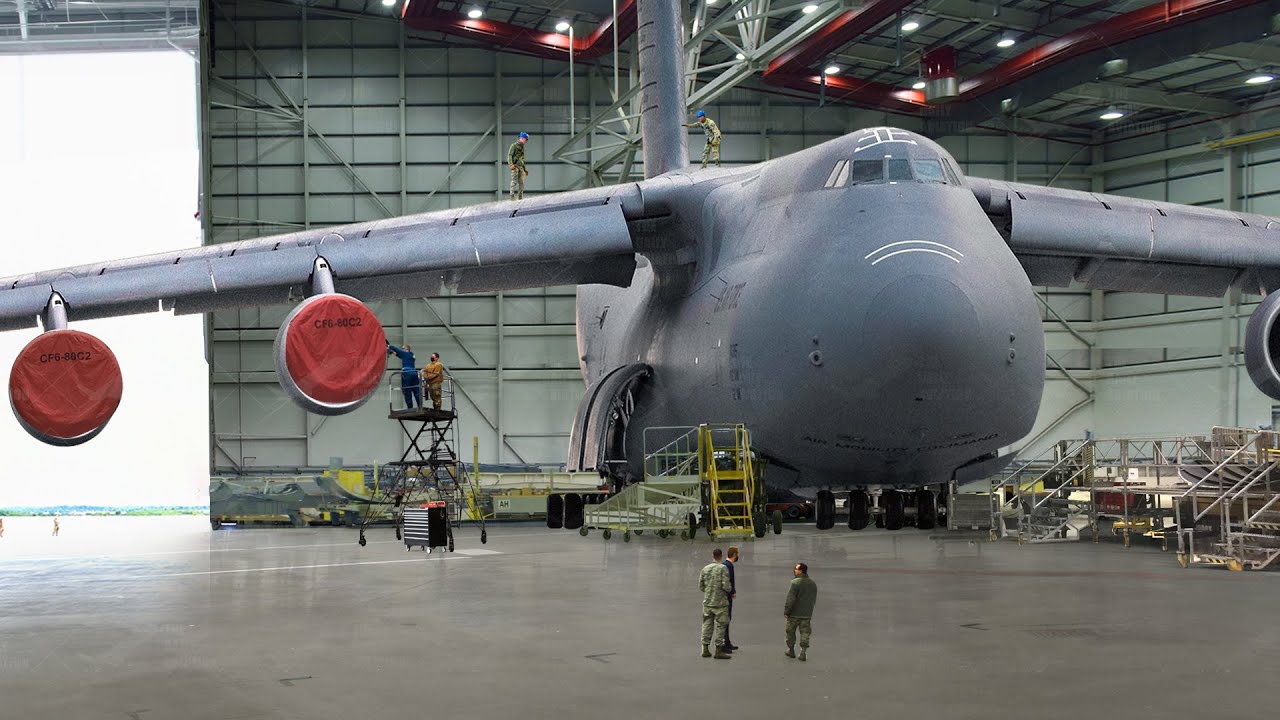 The Crazy Jobs of Repairing US Largest Aircraft Inside Gigantic Hangar
