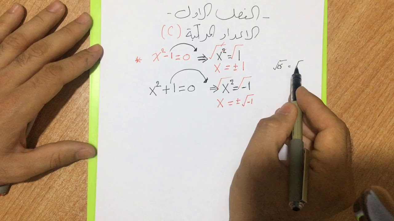 الدرس 1: السادس العلمي / الفصل الاول / الاعداد المركبة /العدد التخيلي /  رعـــد ابراهيم
