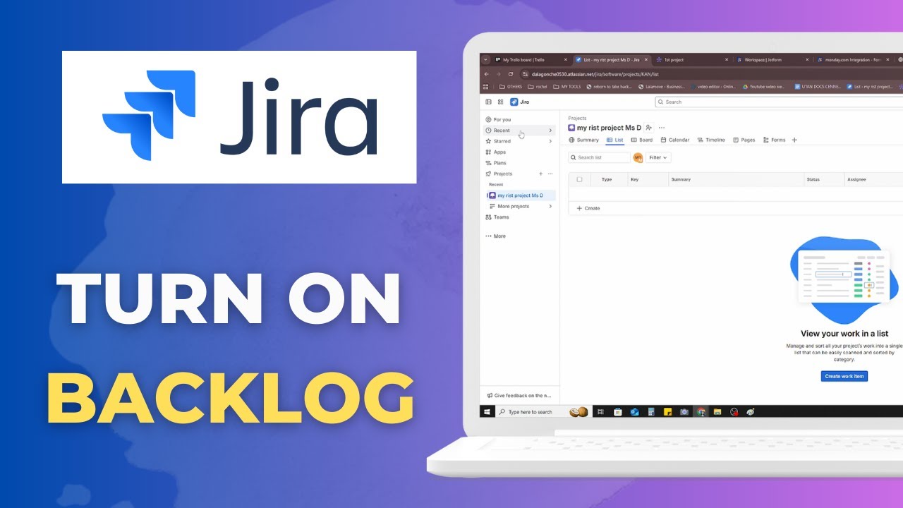 how to turn on the backlog feature in Jira