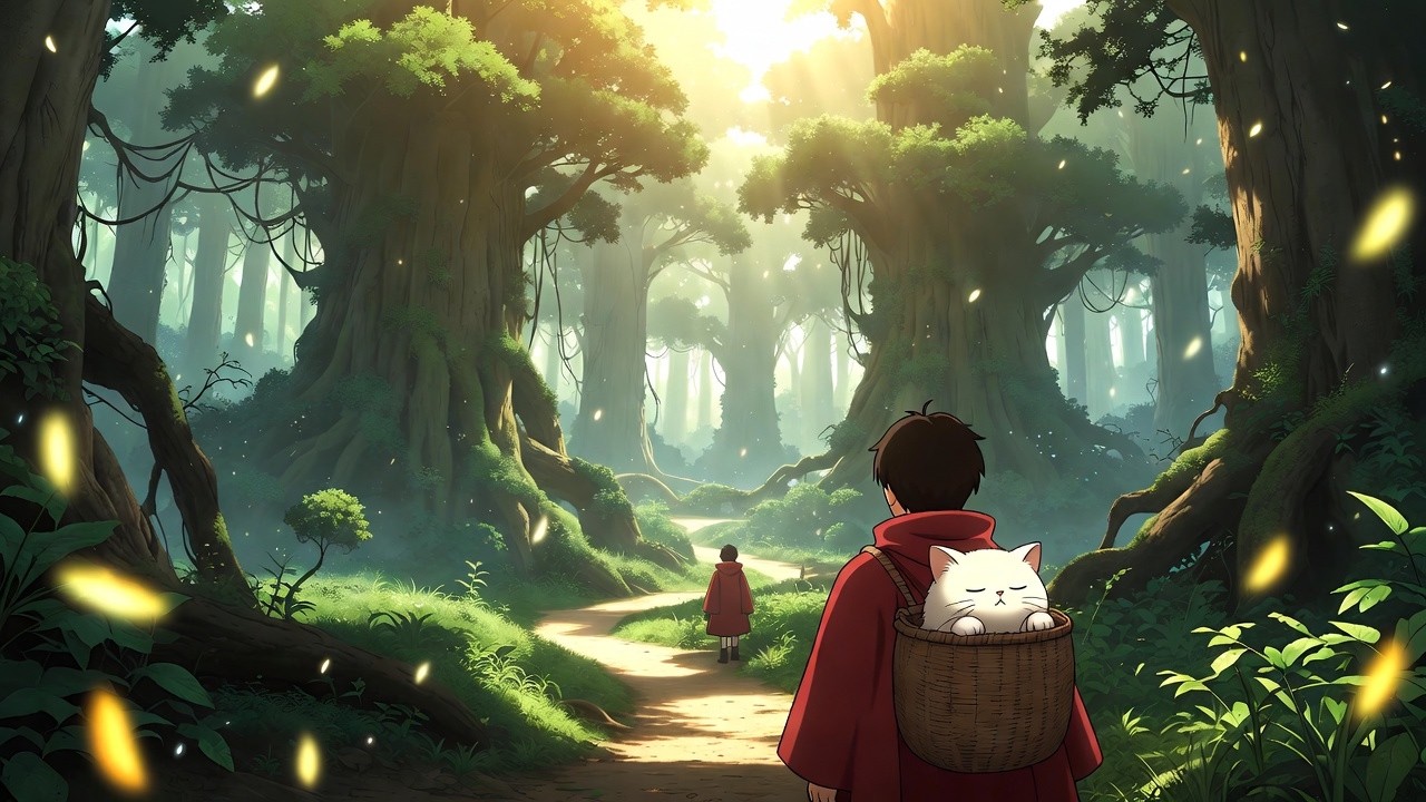 Red Hood Travelers in an Enchanted Forest 🌿 Cozy Ghibli ASMR
