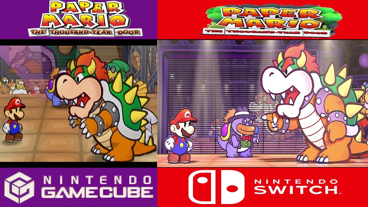 Paper Mario TTYD GC Vs Switch Comparison - Bowser in Glitz Pit