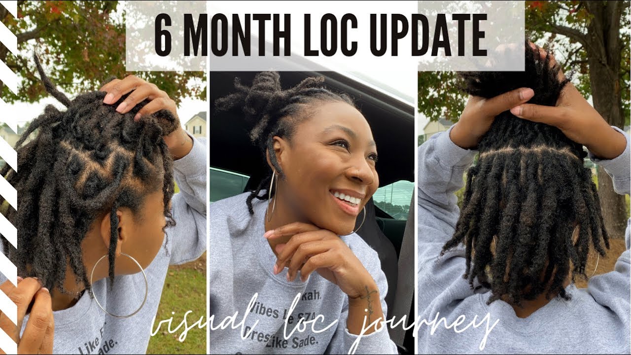 VISUAL 6 MONTH LOC JOURNEY with pics and videos | short starter locs