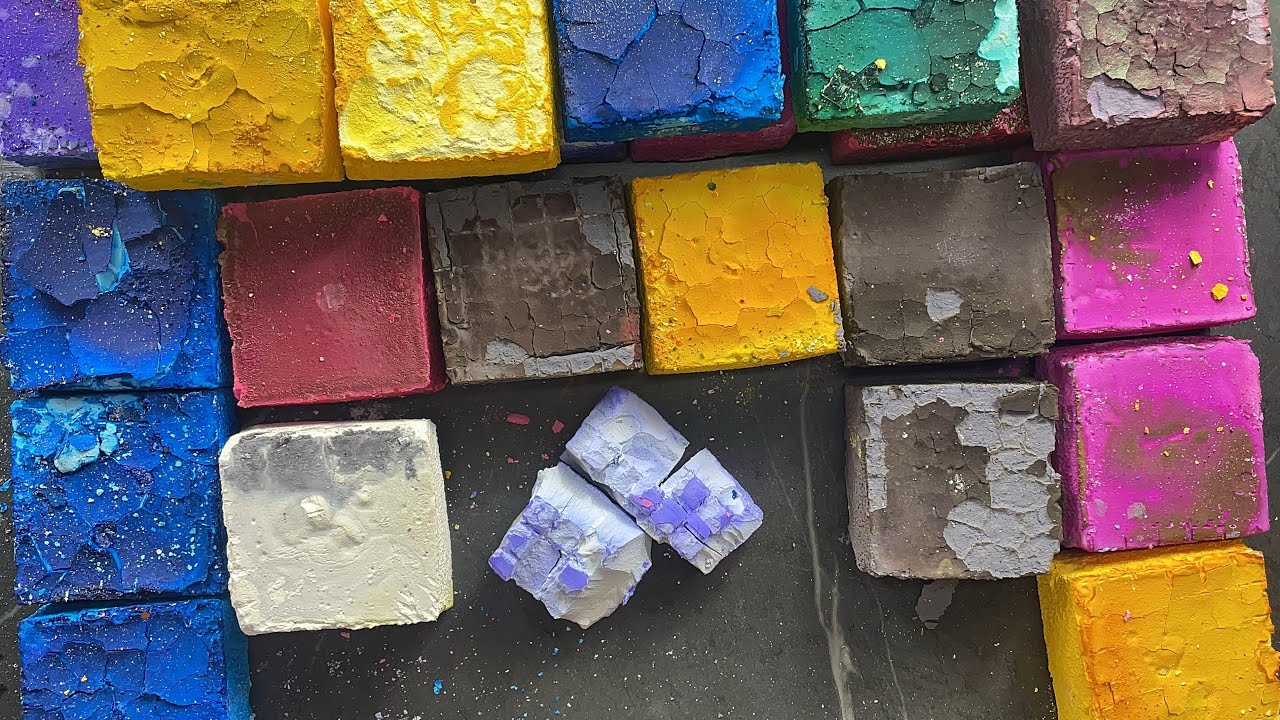 Dyed Homemade Chalk (H Chalk) - 500k yt thank you part 9 💕💕