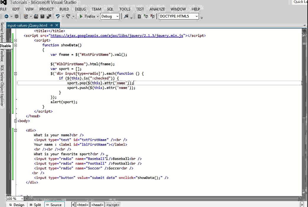 How To Get HTML Input Values Using jQuery