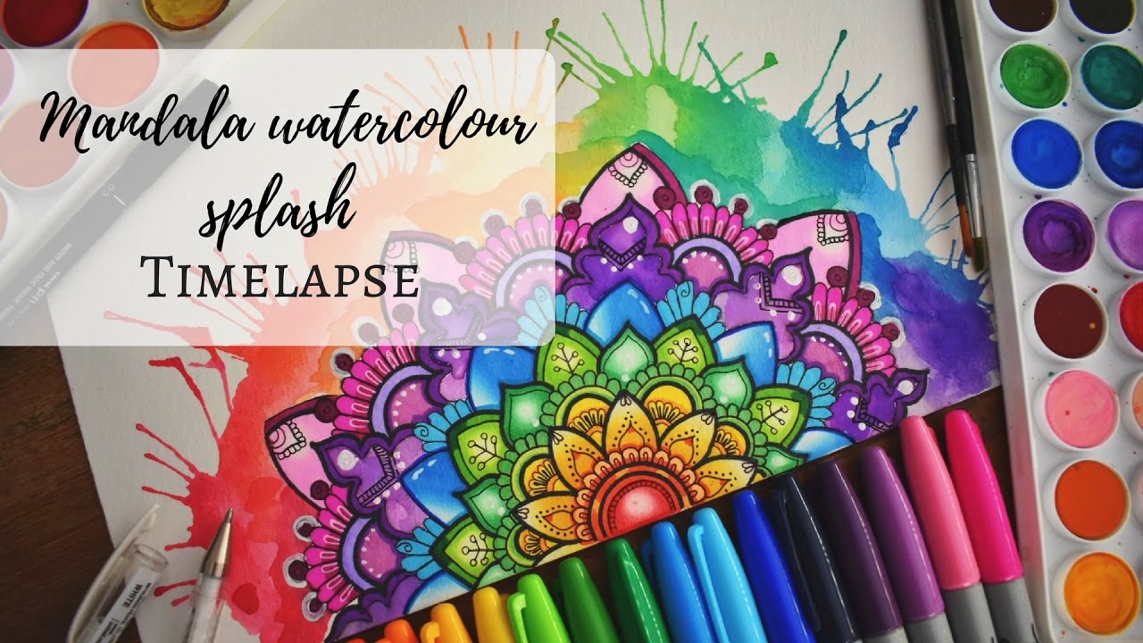Colourful Mandala Watercolour Splash