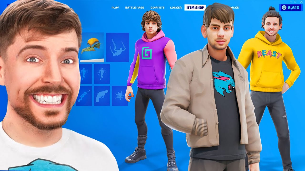 Я создал скины MrBeast's Crew для Fortnite!