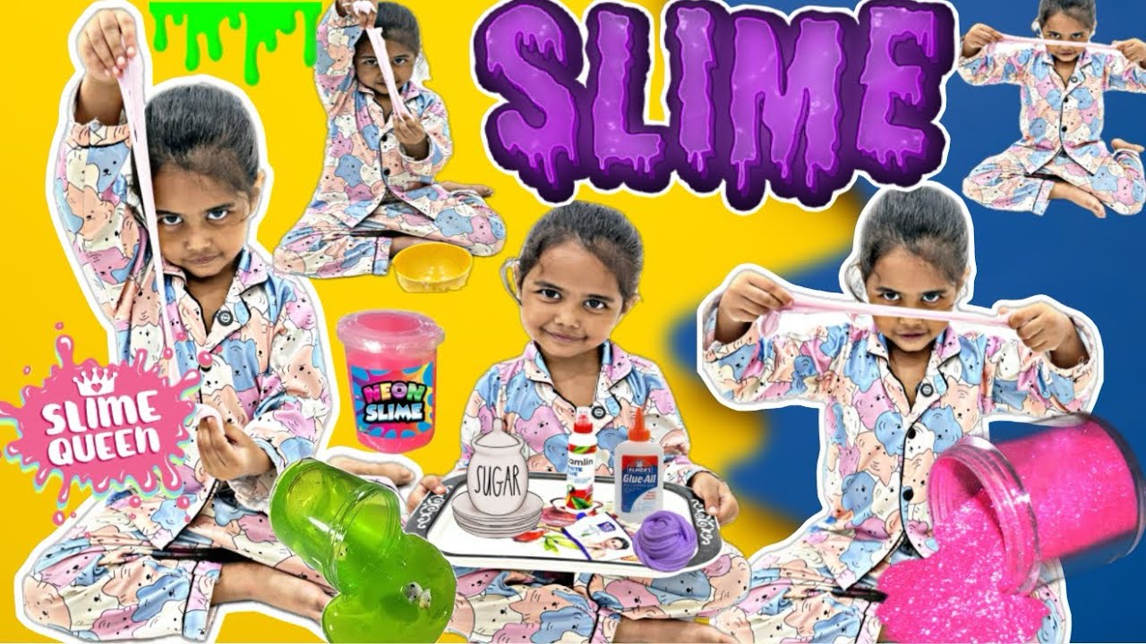 DIY Fluffy Slime💥Darshika Making Fluffy Smile at Home 🏠||@Darshikaandmamma 