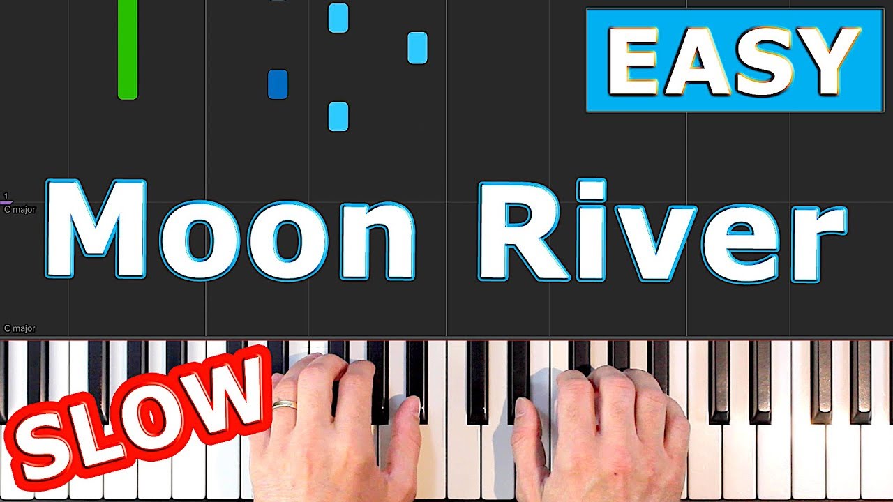 Moon River - SLOW EASY Piano Tutorial [Sheet Music]