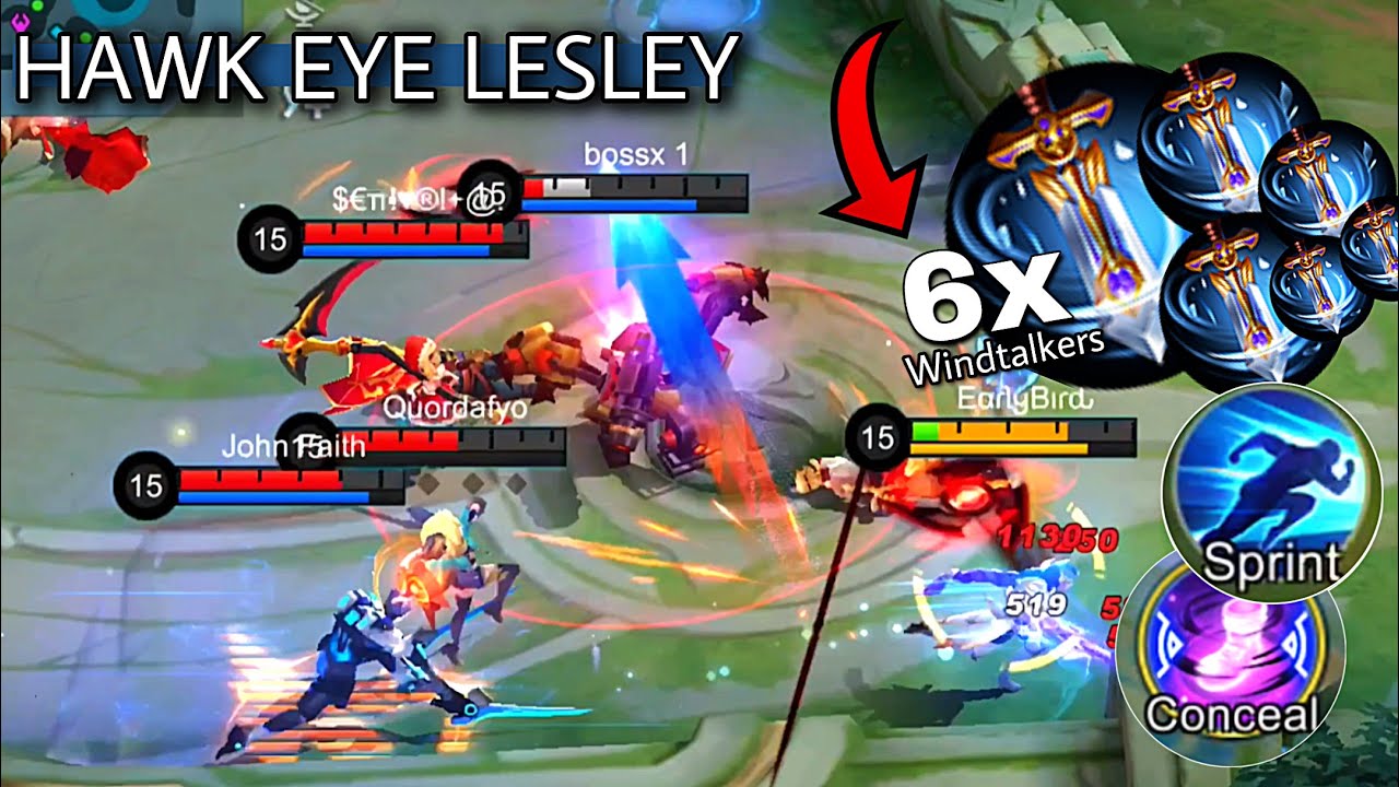 Lesley HAWK-EYE SNIPER USED 6x WINDTALKER ITEMS 😳 | UNLIMITED INVI 🔥 ~ Mobile Legends: Bang Bang