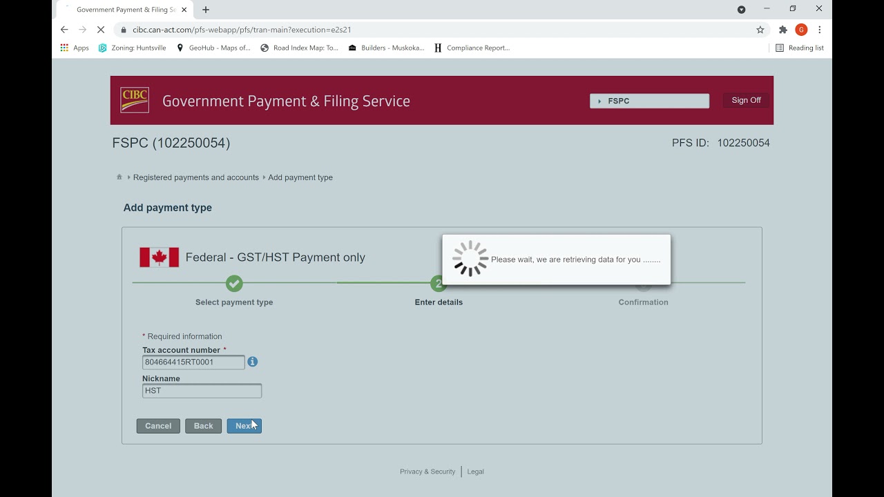 How to pay HST payments to CRA through online banking