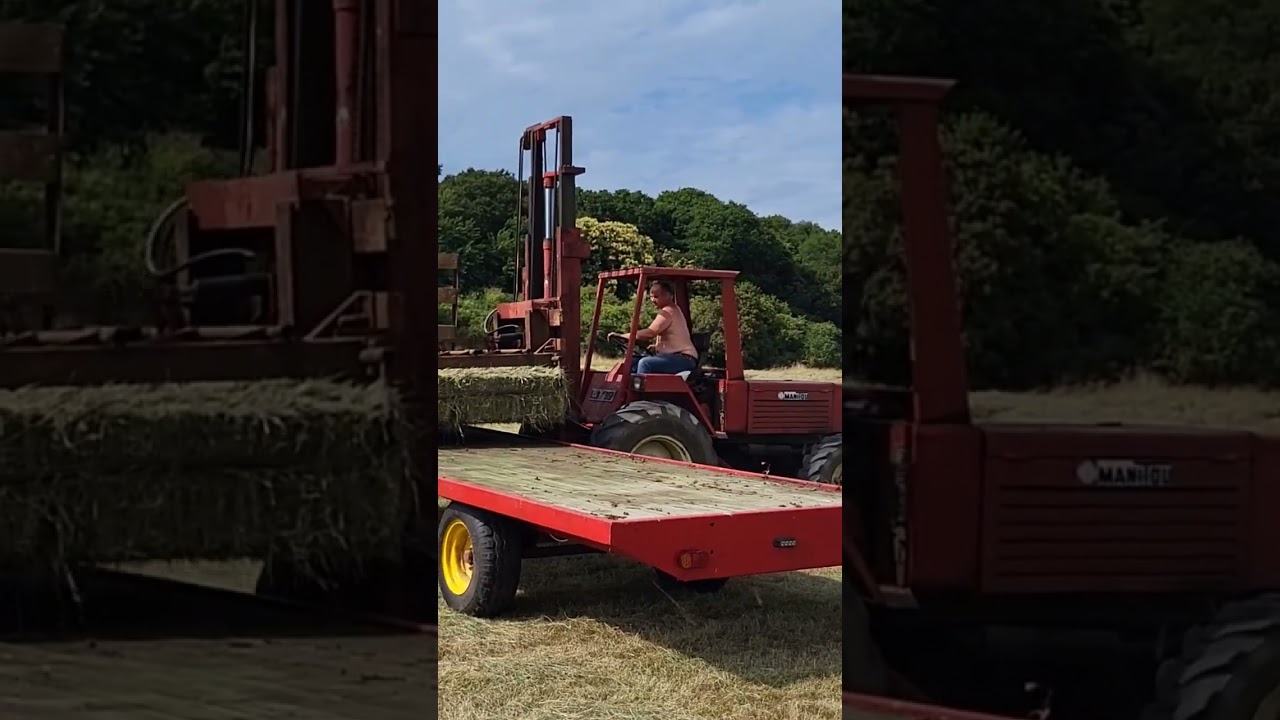manitou 4rm25c and fiat 780 on bale cart
