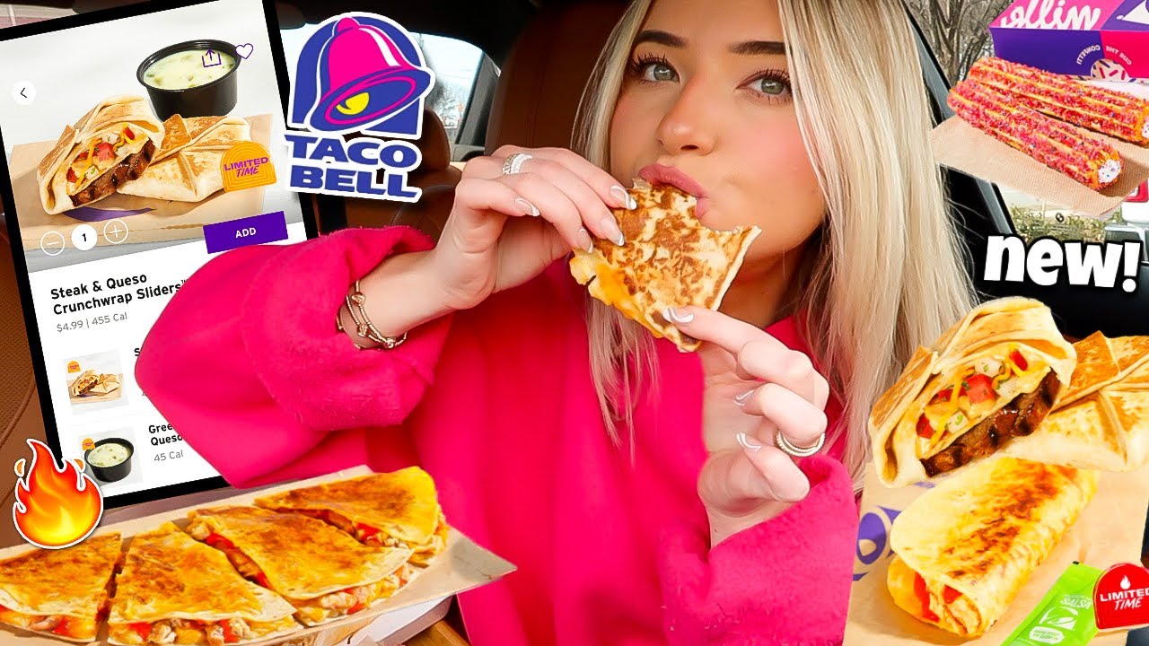 Eating NEW Items at TACO BELL! Crunchwrap Sliders & Caliente Cantina Menu!