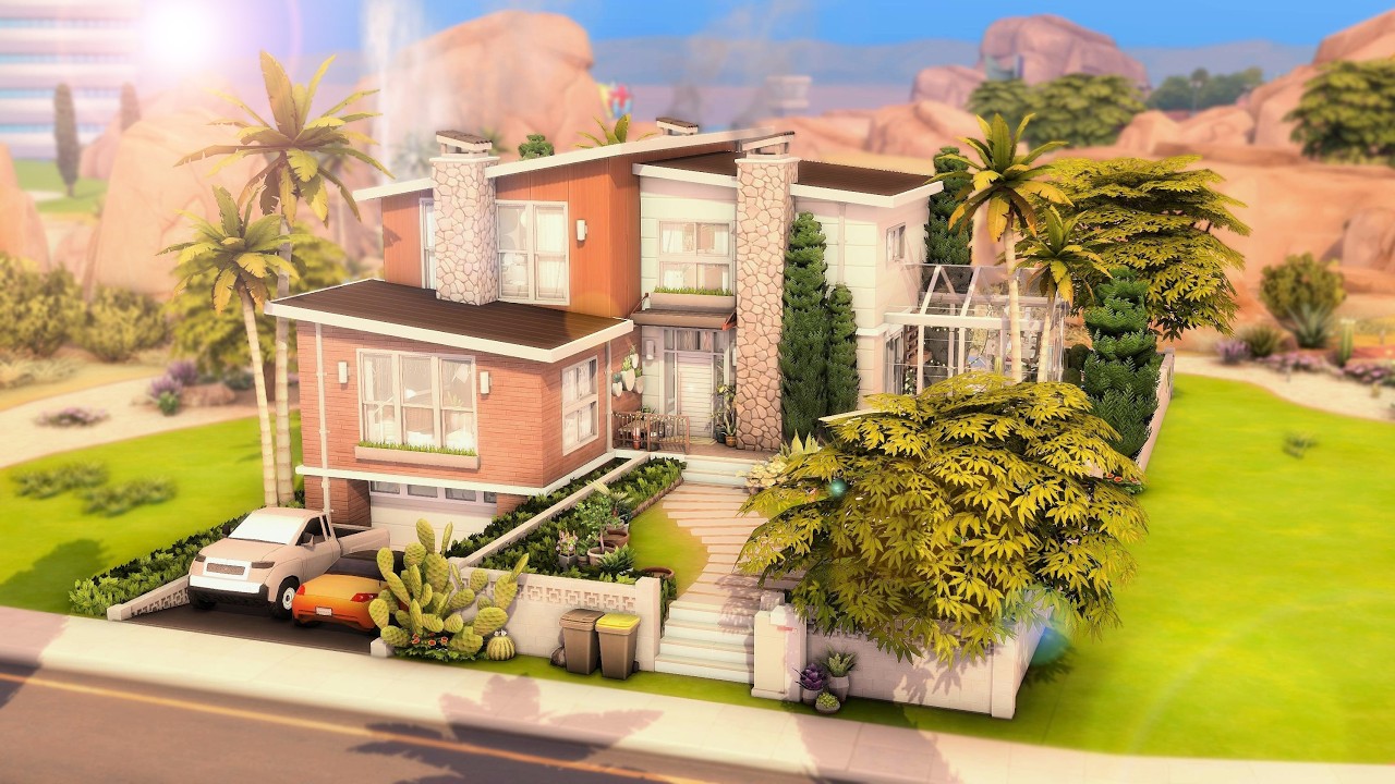 Mid-century Modern Couples Home 🌵// The Sims 4: Speed Build // No CC