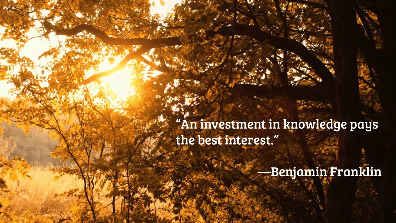 Inspirational Quotes and Mellow Jazz Music with Autumn Scenery and Vibes