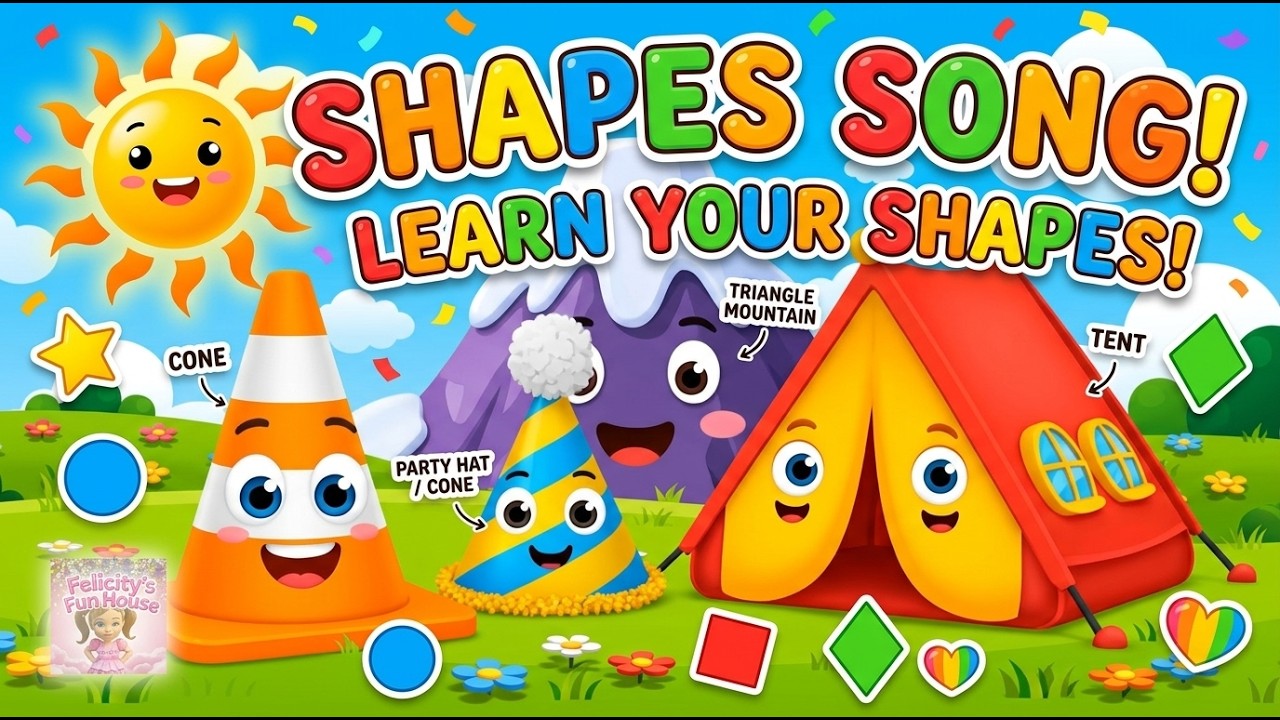 Shapes Song for Kids, Circle,  Triangle, Square, Rectangle, Star, Heart