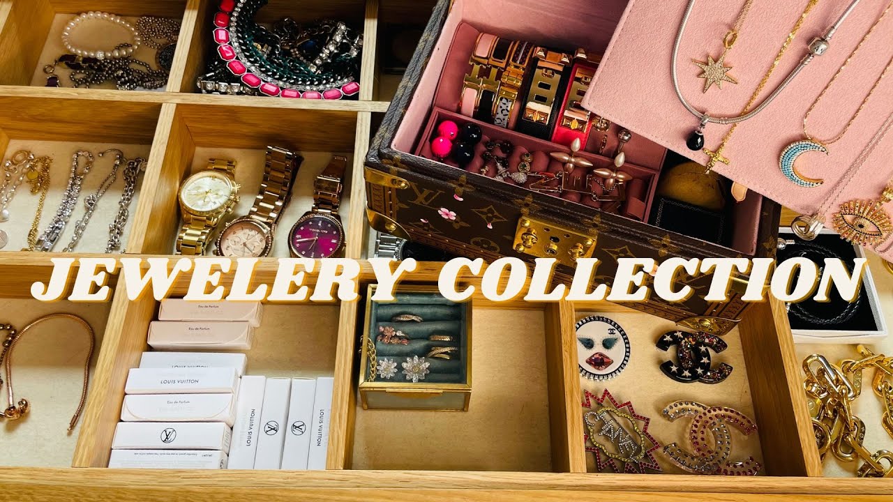 MY JEWELRY COLLECTION & ORGANIZATION, organise my jewelry & Louis Vuitton trunk with me.