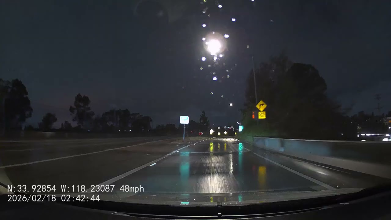 #Daily #Drive #Dashcam #South California, #USA#Los Angeles #Rainy and #Stormy #Night