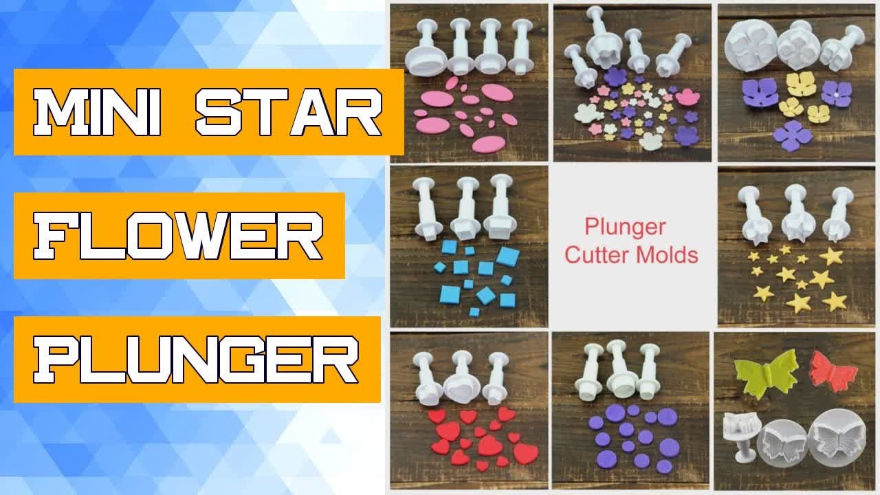 Mini Star Flower Plunger Fondant Decorating Biscuit Cookies Cutter Mold Sugarcraft Diy Cake Baking A