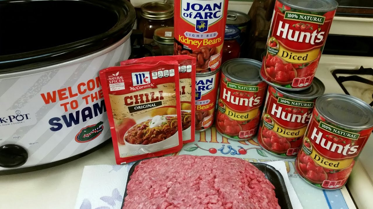 4 Ingredient Crockpot Chili