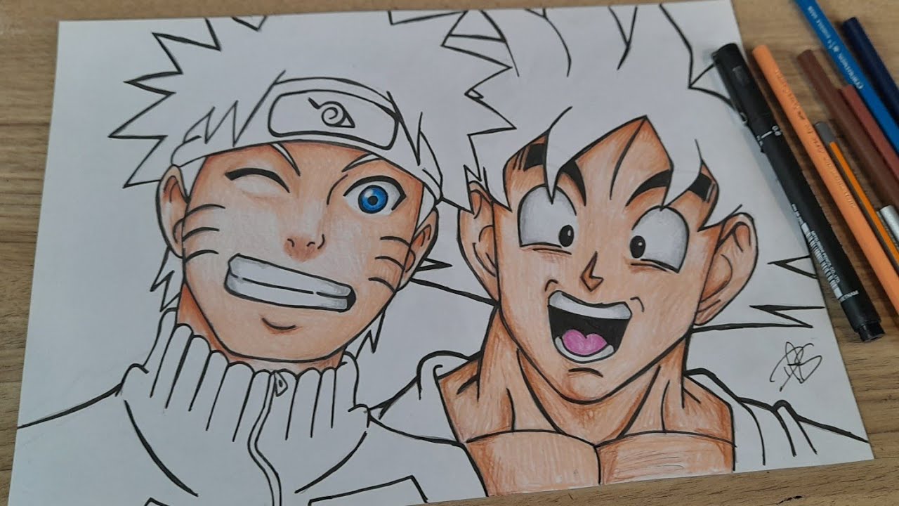 COMO DESENHAR NARUTO e GOKU PARTE 2