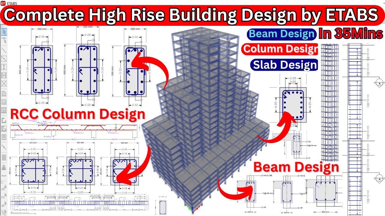 Detailed G+20 High Rise Building design by ETABS Software | Building design | Civil Engineering |