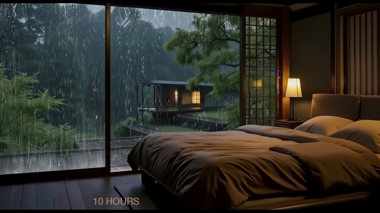 Night Rain Sounds 🌧️ | Deep Sleep & Relaxation | 10 Hours Rain Ambience