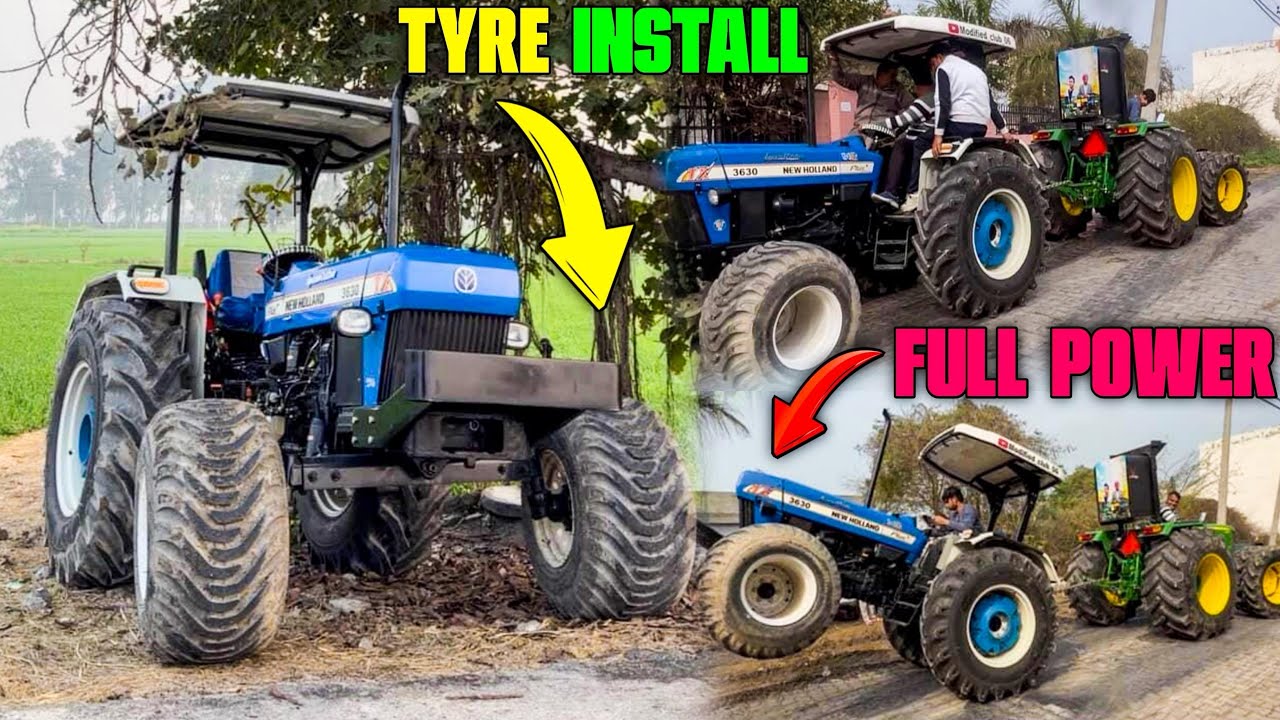 3630 power 😱jd 5210 6by6 ko hara diya 🛞 monster tyre ✅ install 