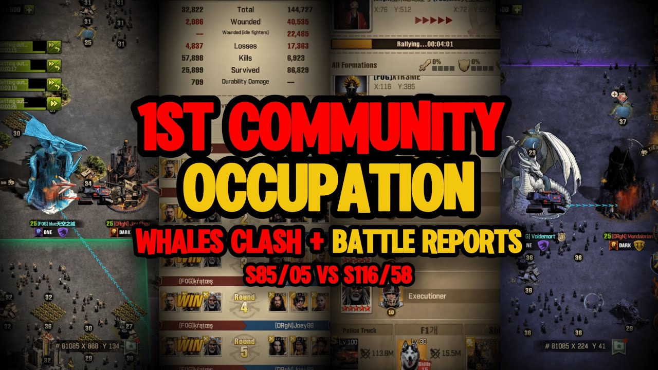 S85&5 vs S116&58 1st War During Community Occupation | Whales Clash & Battle Reports | TWD:SURVIVORS