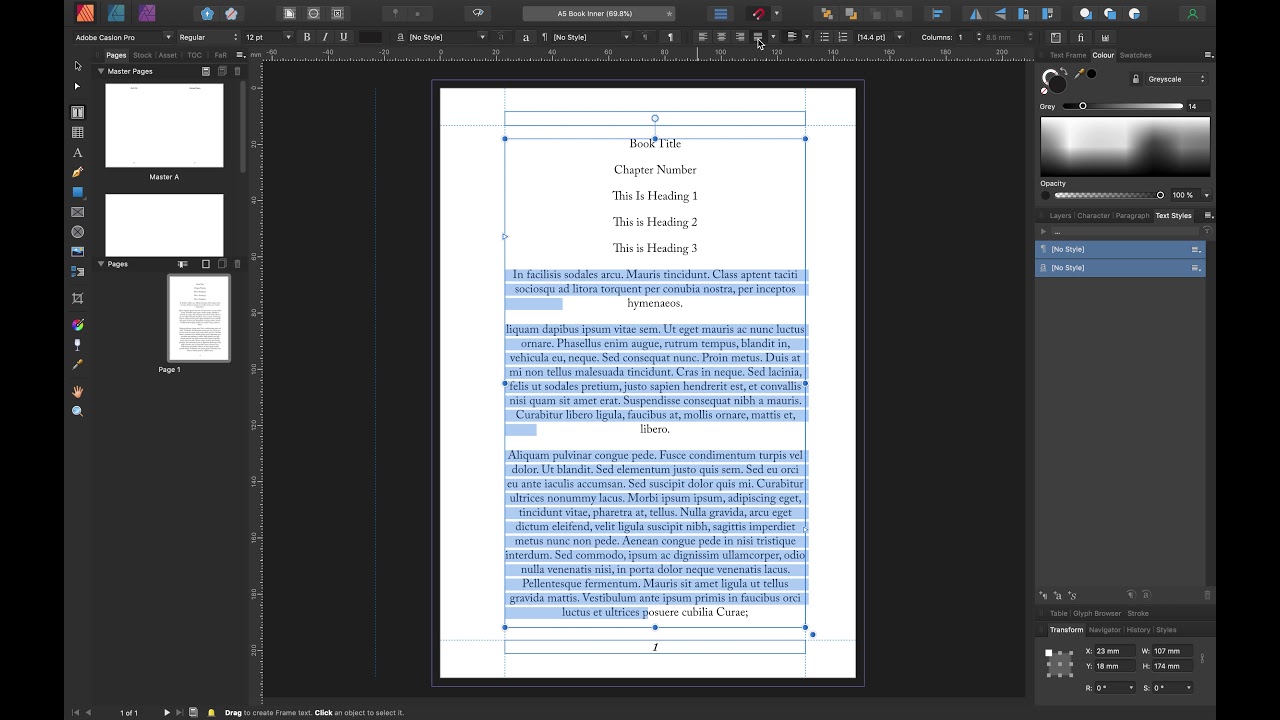 Creating A Book Template In Affinity Publisher