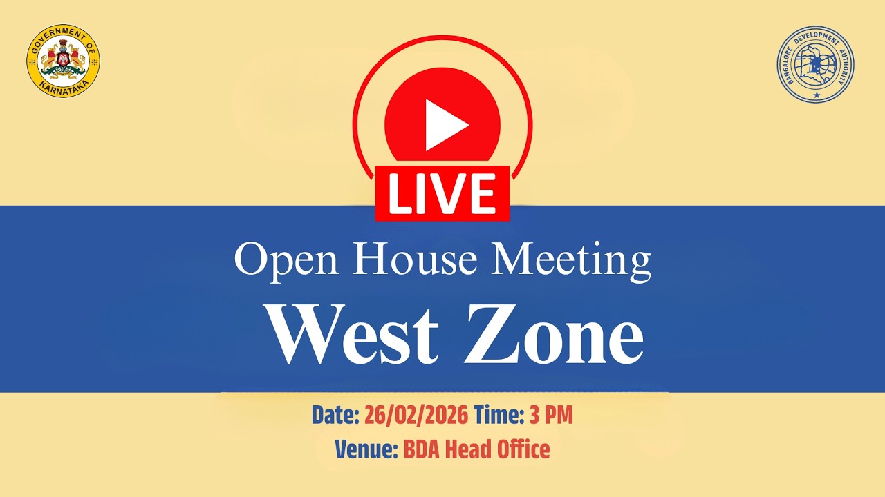 🔴 LIVE | West Zone Monthly Open House Meeting | Bangalore Development Authority
