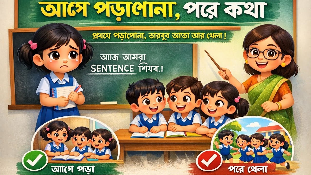 আগে পড়াশুনা, পরে কথা 📚 | Bangla Cartoon Story for Kids | Moral Story in Bengali | শিশুদের গল্প