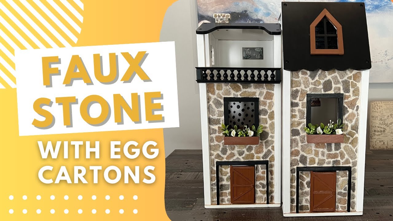 DIY Stone using Egg Cartons | Stone wall Effect | Dollhouse Renos
