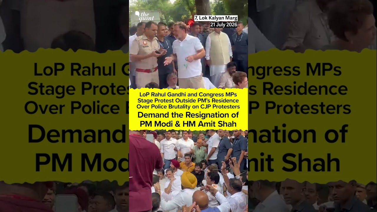 Rahul Gandhi Leads Congress Protest Outside PM Residence Over Delhi Police Crackdown on Protesters